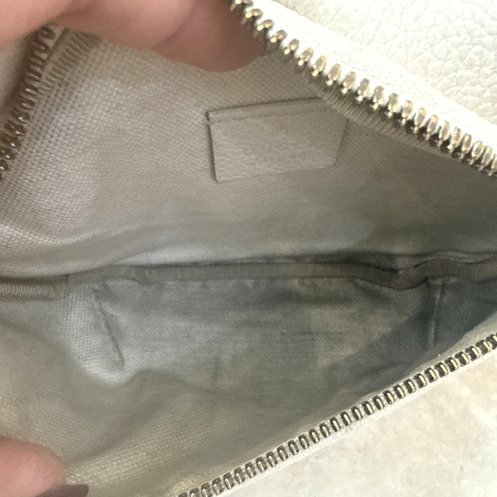 Authentic VTG Gucci Print Belt Bag Belt Logo Ivory Leather Bumbag Luxury - Picture 10 of 12